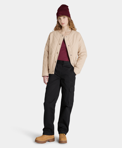 Chamarra Acolchada DWR: Repelente al Agua Relaxed Fit Para Mujer, Beige