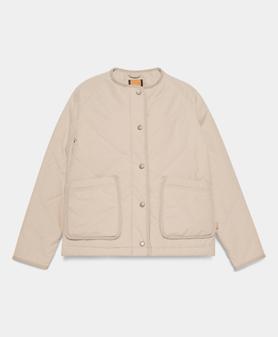 Chamarra Acolchada DWR: Repelente al Agua Relaxed Fit Para Mujer, Beige
