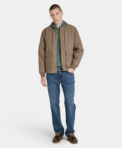 Chamarra Acolchada Repelente al agua Relaxed Fit Hombre, Café