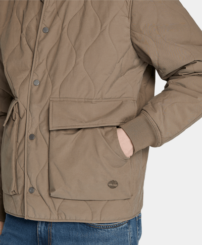 Chamarra Acolchada Repelente al agua Relaxed Fit Hombre, Café