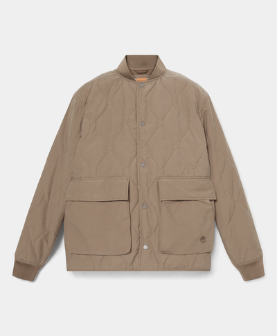 Chamarra Acolchada Repelente al agua Relaxed Fit Hombre, Café