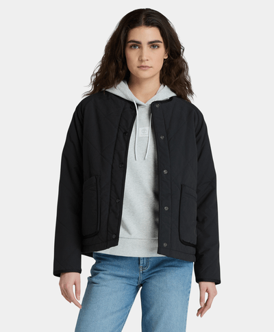 Chamarra Acolchada DWR: Repelente al Agua Relaxed Fit Para Mujer, Negro