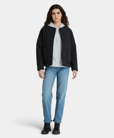 Chamarra Acolchada DWR: Repelente al Agua Relaxed Fit Para Mujer, Negro