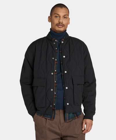 Chamarra Acolchada Repelente al agua Relaxed Fit Hombre, Negro