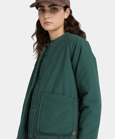 Chamarra Acolchada DWR: Repelente al Agua Relaxed Fit Para Mujer, Verde