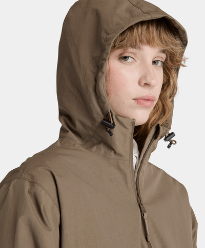 Chamarra Parka Relaxed Fit Impermeable Waterproof Para Mujer, Café