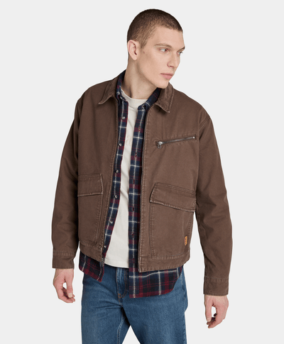 Chamarra Strafford Washed Canvas Para Hombre, Café