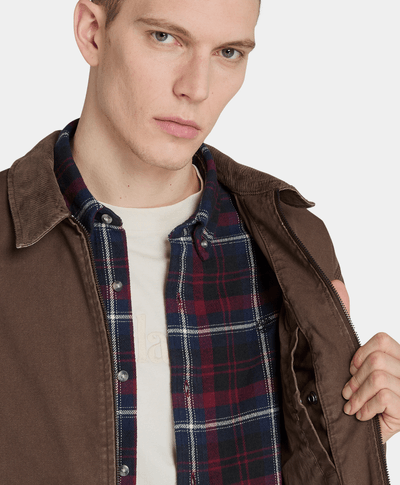 Chamarra Strafford Washed Canvas Para Hombre, Café