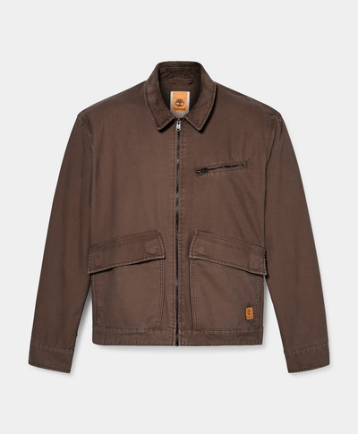 Chamarra Strafford Washed Canvas Para Hombre, Café
