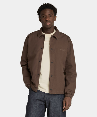 Chamarra Washed Duck Canvas Unisex, Café