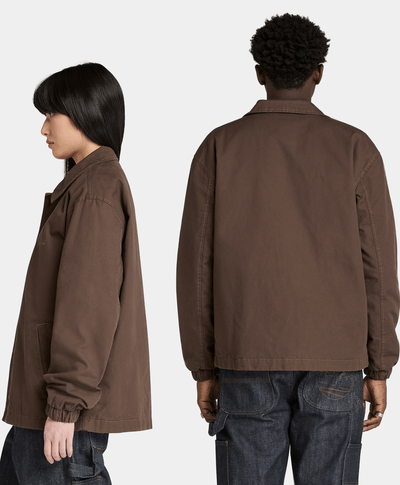 Chamarra Washed Duck Canvas Unisex, Café