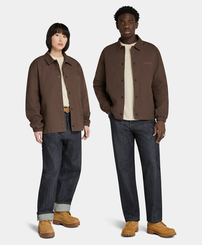 Chamarra Washed Duck Canvas Unisex, Café