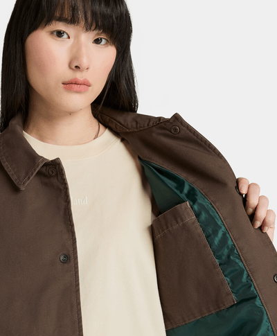 Chamarra Washed Duck Canvas Unisex, Café