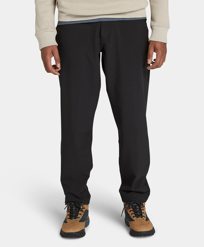 Pantalones Elásticos De Secado Rápido Relaxed Tapered Fit Para Hombre, Negro