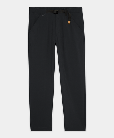 Pantalones Elásticos De Secado Rápido Relaxed Tapered Fit Para Hombre, Negro