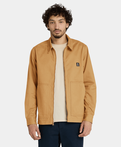 Sobrecamisa Utility Con Tejido Espiga Relaxed Fit Para Hombre, Amarillo