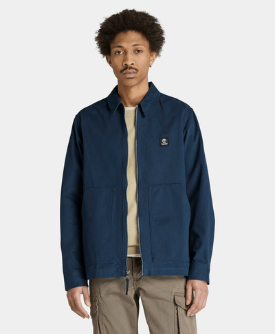 Sobrecamisa Utility Con Tejido Espiga Relaxed Fit Para Hombre, Azul