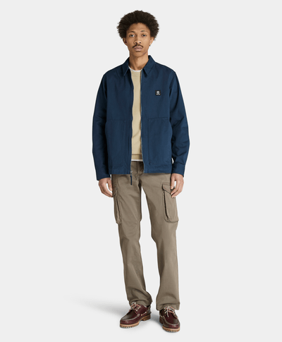 Sobrecamisa Utility Con Tejido Espiga Relaxed Fit Para Hombre, Azul