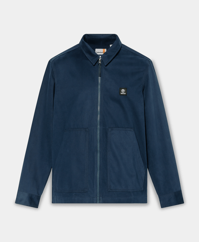 Sobrecamisa Utility Con Tejido Espiga Relaxed Fit Para Hombre, Azul