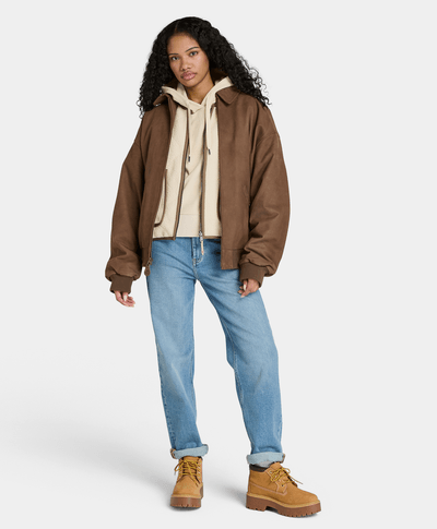 Sudadera Comfort Relaxed Fit Para Mujer, Blanco