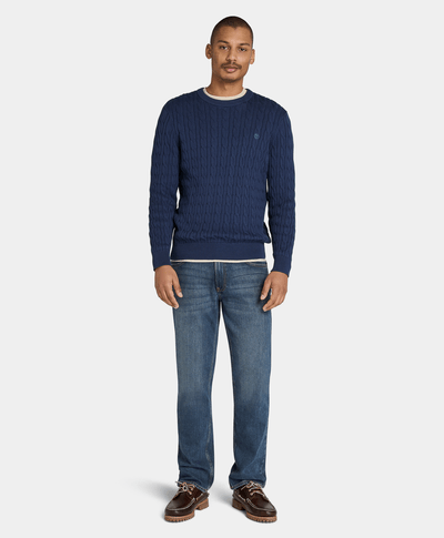 Suéter De Algodón Regular Fit Para Hombre, Azul