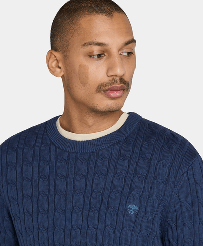 Suéter De Algodón Regular Fit Para Hombre, Azul