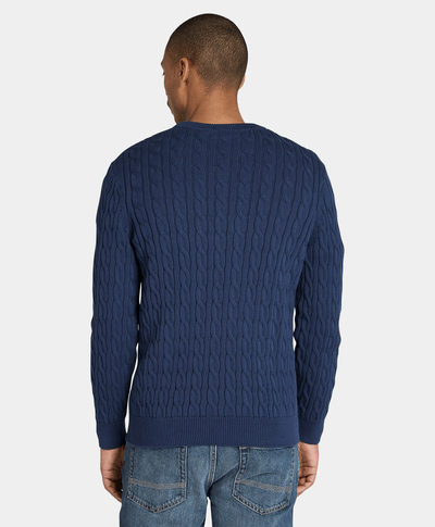 Suéter De Algodón Regular Fit Para Hombre, Azul