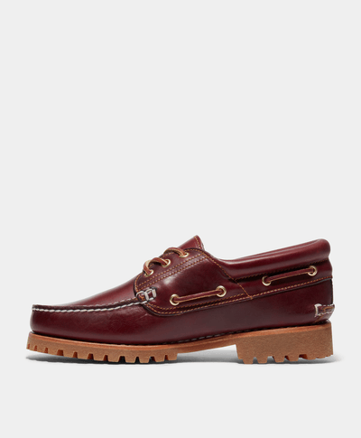 Zapatos Náuticos Authentics de piel y cosidos a mano para Hombre, Rojo