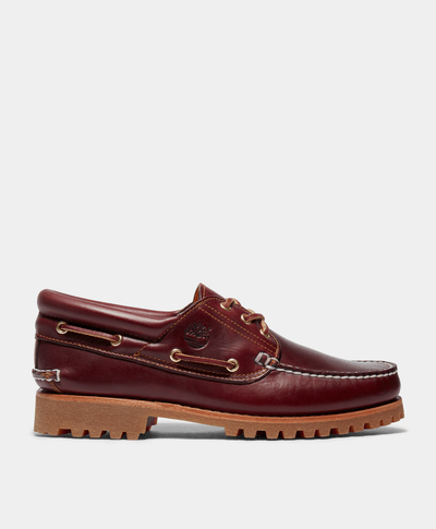 Zapatos Náuticos Authentics de piel y cosidos a mano para Hombre, Rojo