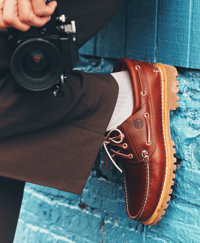 Zapatos Náuticos Authentics de piel y cosidos a mano para Hombre, Rojo