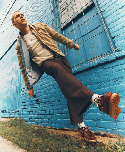 Zapatos Náuticos Authentics de piel y cosidos a mano para Hombre, Rojo