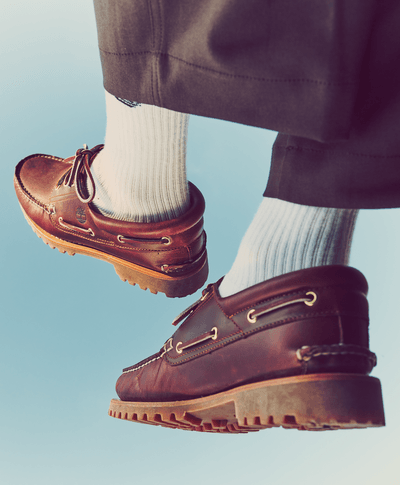 Zapatos Náuticos Authentics de piel y cosidos a mano para Hombre, Rojo