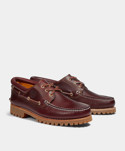Zapatos Náuticos Authentics de piel y cosidos a mano para Hombre, Rojo