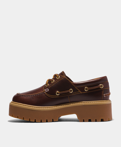 Zapato náutico Stone Street para mujer, Café