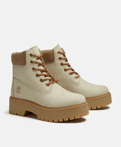 Botas impermeables con plataforma Stone Street para mujer, Beige
