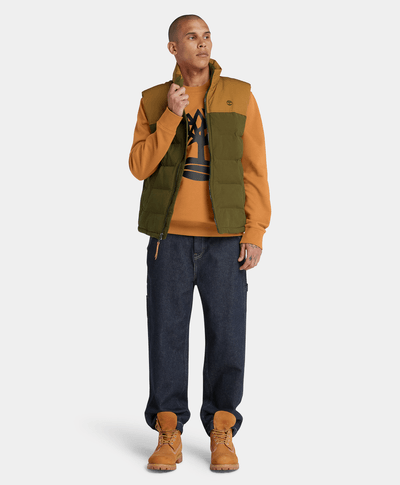 Sudadera con cuello redondo y logotipo del árbol para Hombre, Amarillo