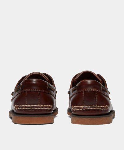 Zapatos Naúticos de piel con dos ojales para Hombre, Café
