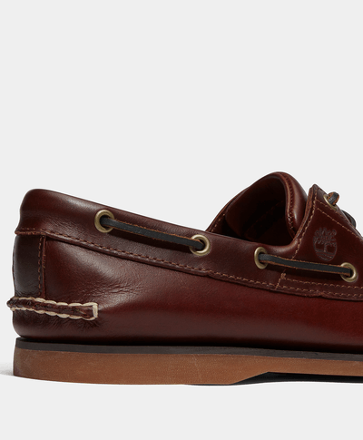 Zapatos Naúticos de piel con dos ojales para Hombre, Café