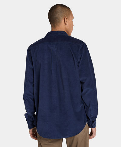 Camisa De Pana Regular Fit Para Hombre, Azul