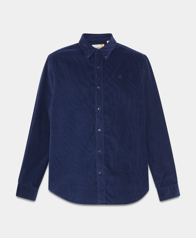 Camisa De Pana Regular Fit Para Hombre, Azul