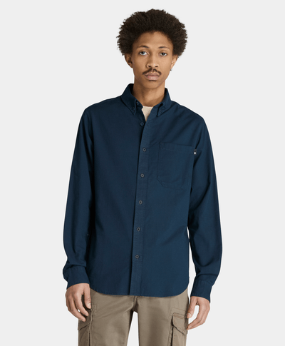 Camisa Oxford Regular Fit Para Hombre, Azul