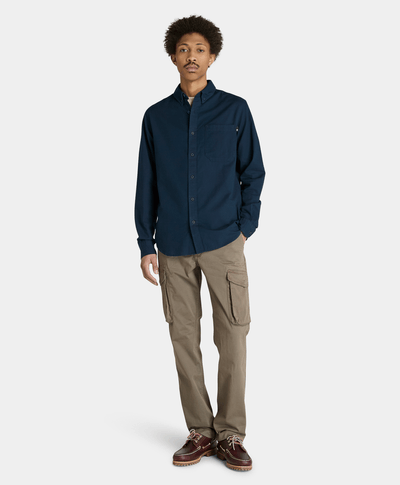 Camisa Oxford Regular Fit Para Hombre, Azul