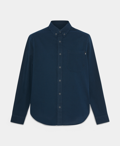 Camisa Oxford Regular Fit Para Hombre, Azul