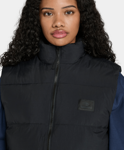 Chaleco Puffer Con Logo De Silicon Unisex, Negro