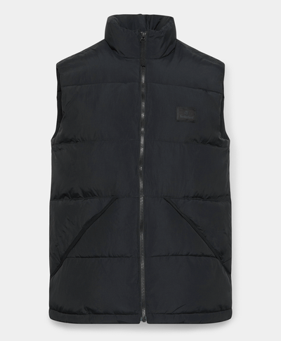 Chaleco Puffer Con Logo De Silicon Unisex, Negro