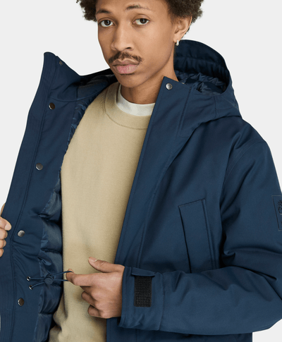 Chamarra Parka Resistente Al Agua Para Hombre, Azul