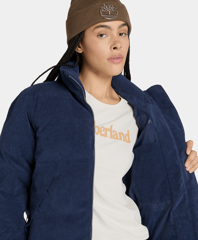 Chamarra Puffer De Pana Regular Fit Para Mujer, Azul