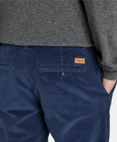 Pantalón De Pana Straight Fit Para Hombre, Azul