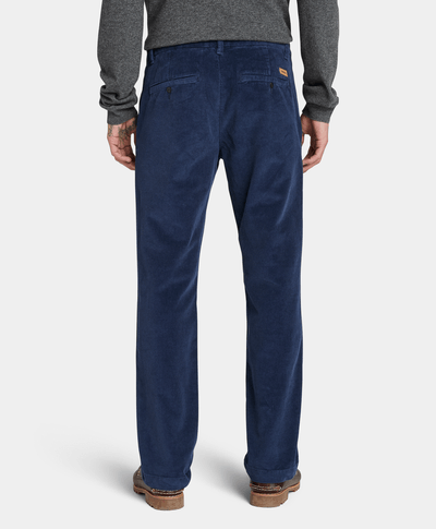 Pantalón De Pana Straight Fit Para Hombre, Azul