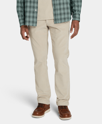 Pantalón De Pana Straight Fit Para Hombre, Beige